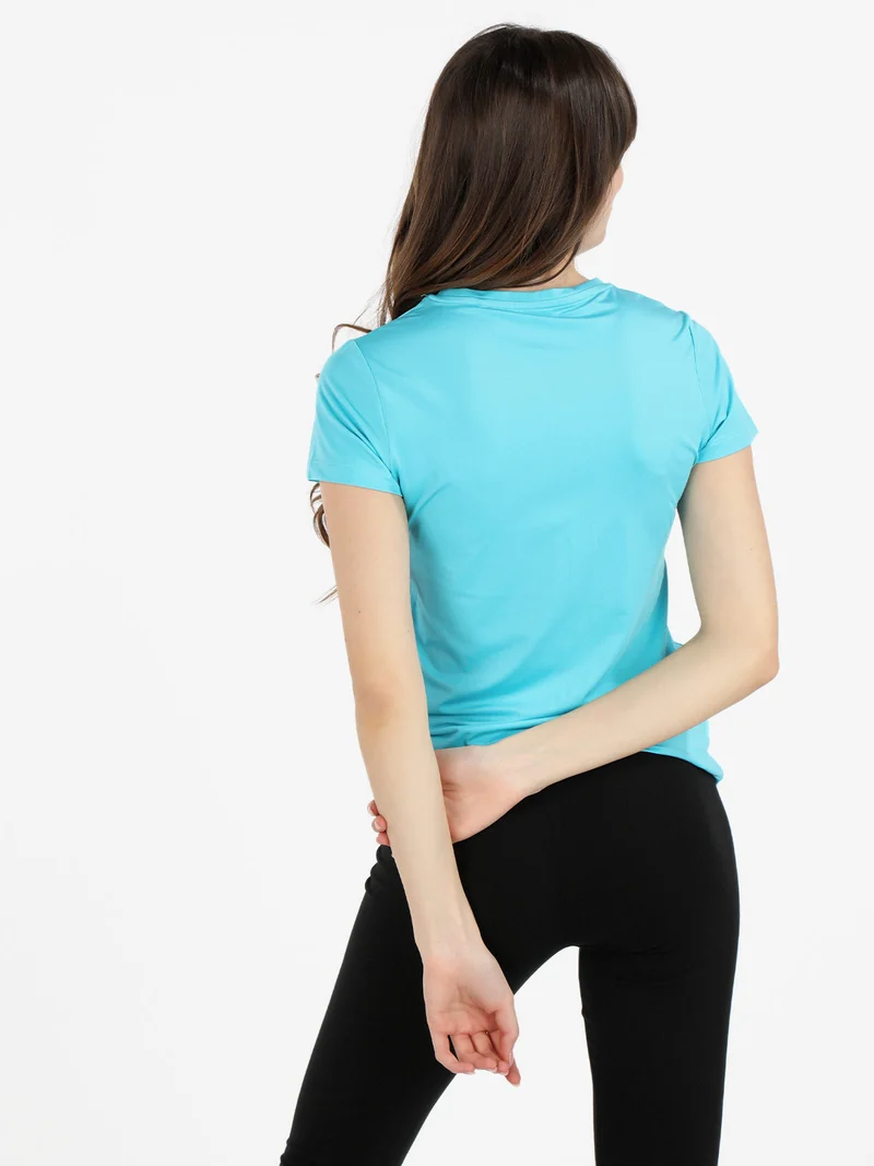 T-shirt sportiva da donna in tessuto tecnico - azzurro