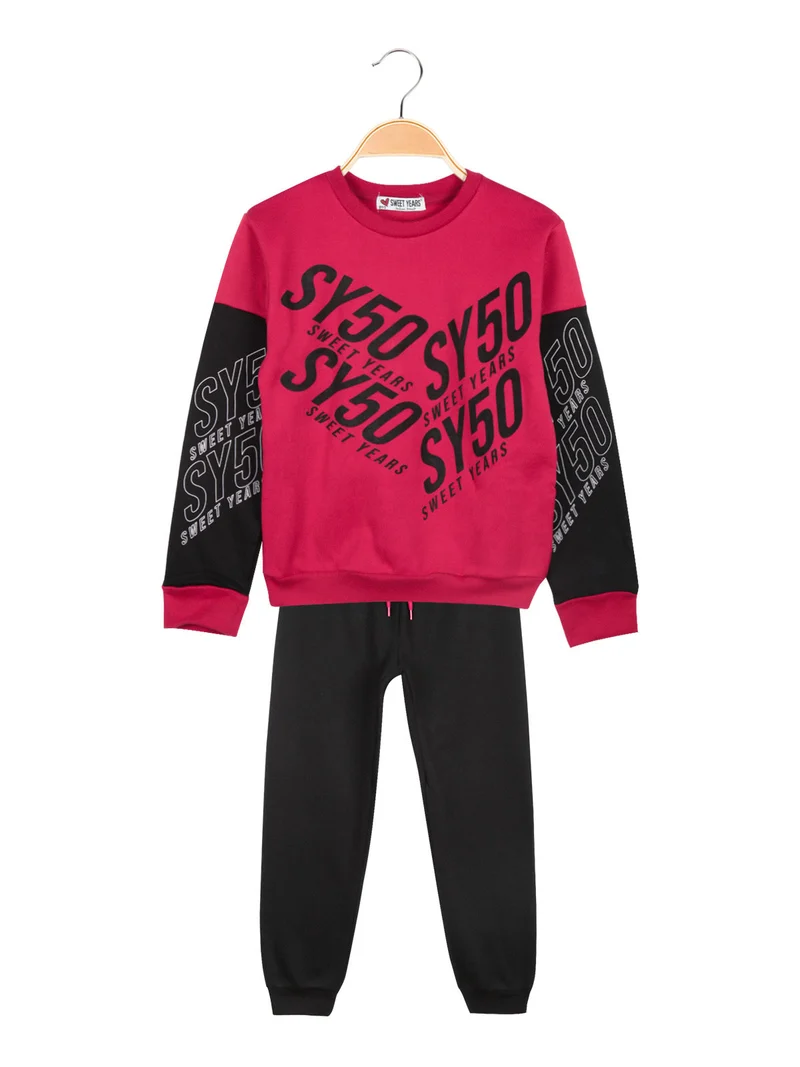 Completo 2 pezzi da bambino felpa e pantalone - rosso