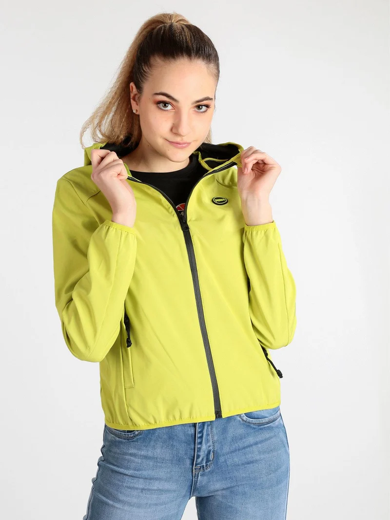 LODPE 215990 giubbino donna con zip e cappuccio - mela
