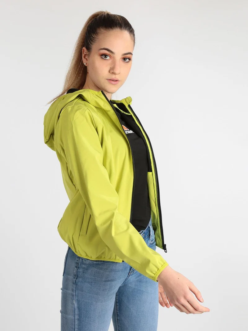 LODPE 215990 giubbino donna con zip e cappuccio - mela