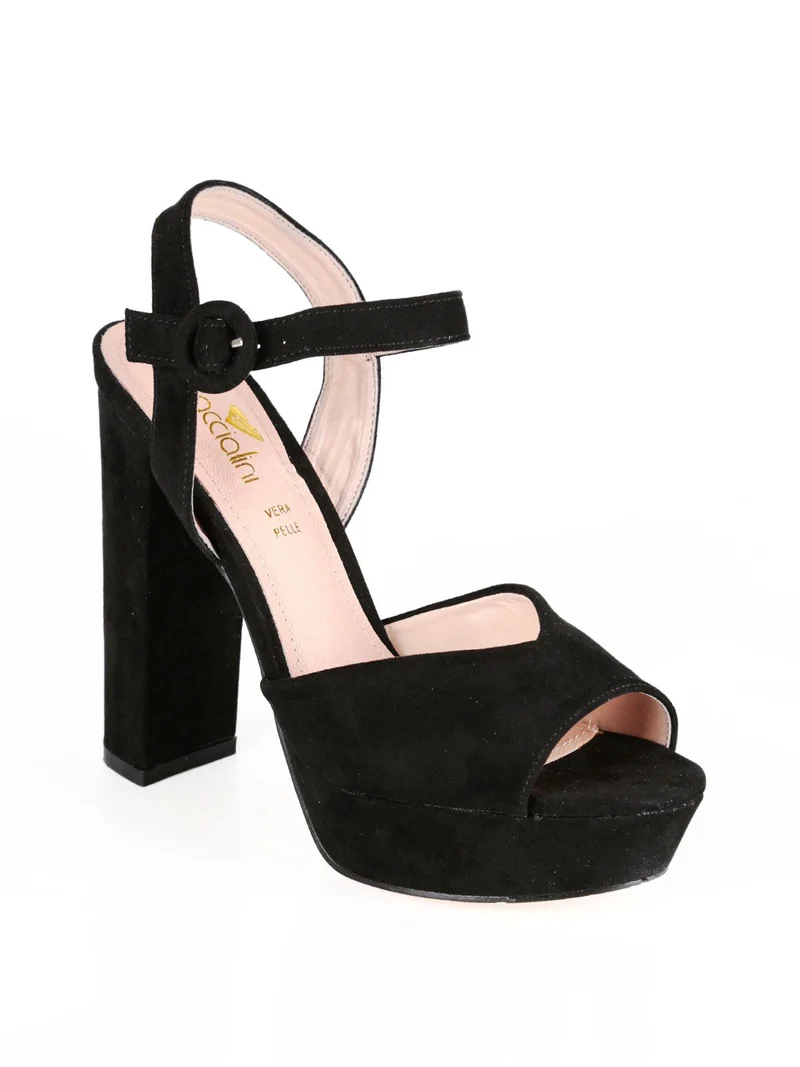 Decollete spuntate con cinturino T166 - nero