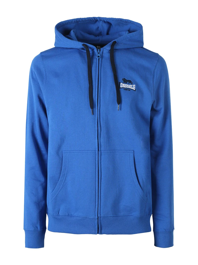 Felpa sportiva da uomo con cappuccio e zip - blu