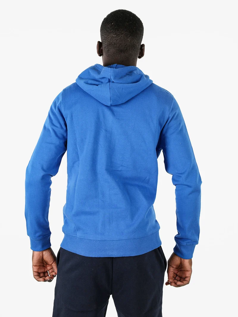 Felpa sportiva da uomo con cappuccio e zip - blu