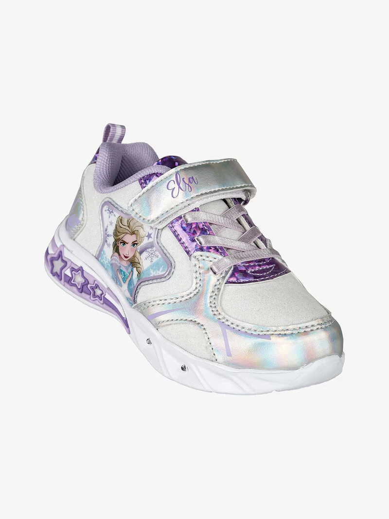 Sneakers da bambina con luci e cinturino a strappo - multicolore