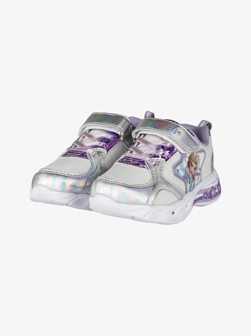 Sneakers da bambina con luci e cinturino a strappo - multicolore