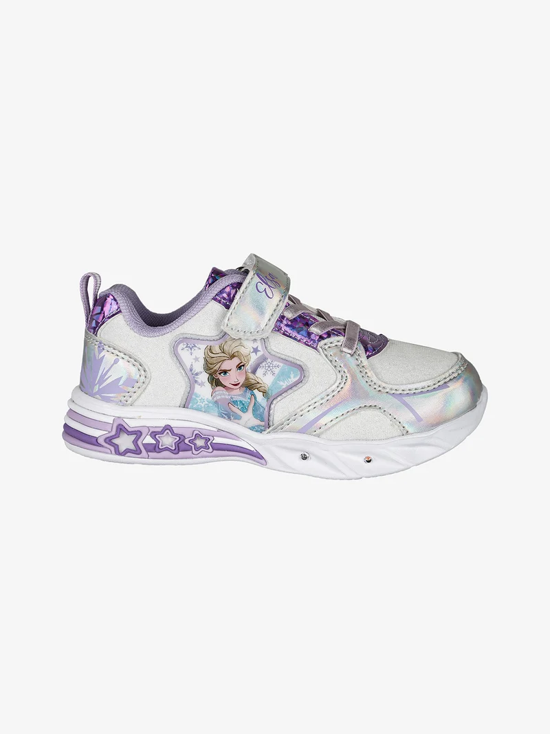 Sneakers da bambina con luci e cinturino a strappo - multicolore
