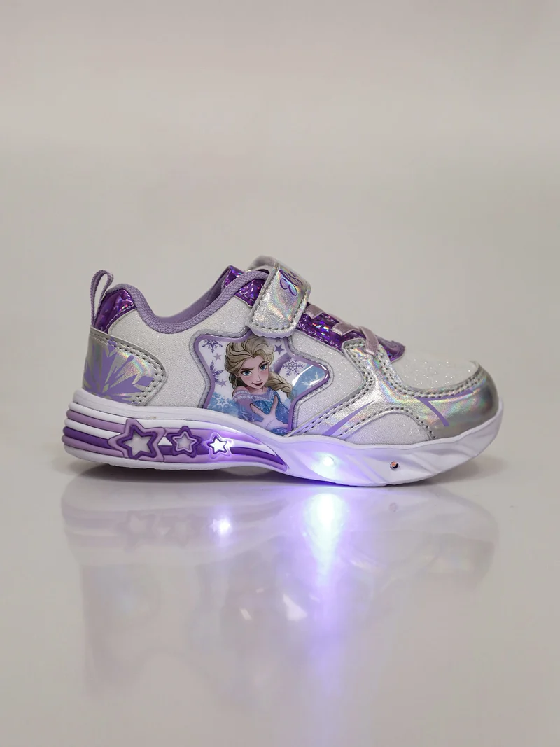 Sneakers da bambina con luci e cinturino a strappo - multicolore