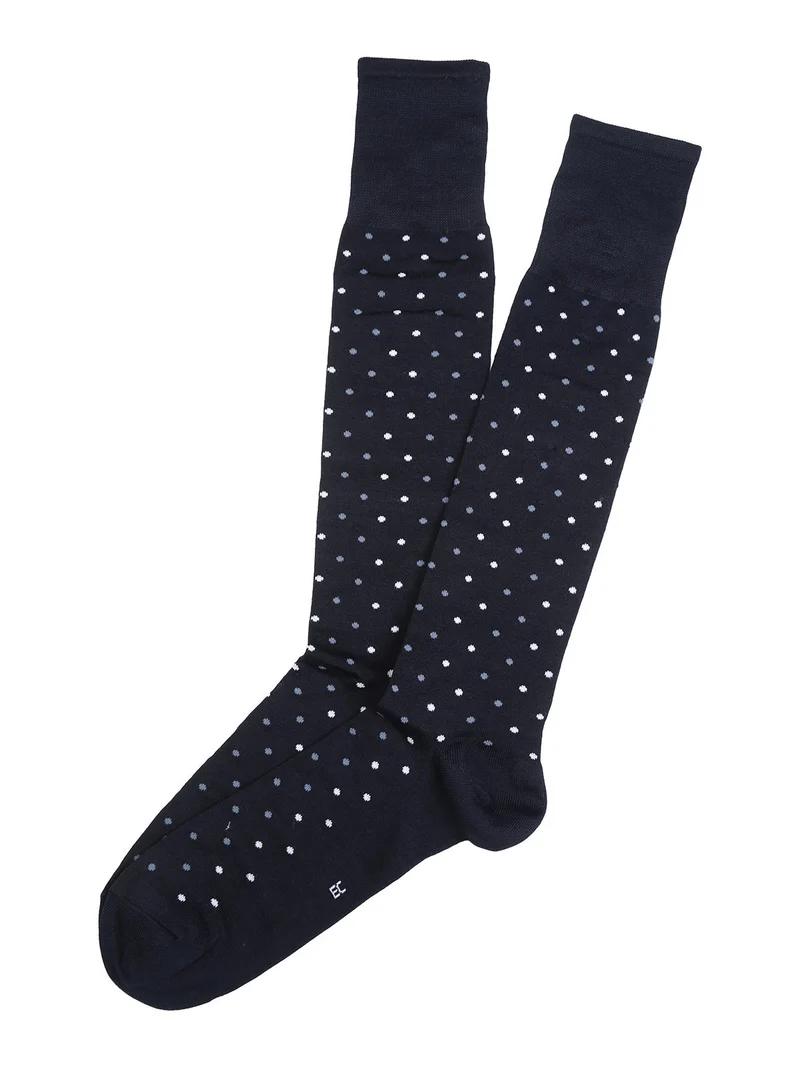 Calze lunghe da uomo in cotone mercerizzato - blu scuro