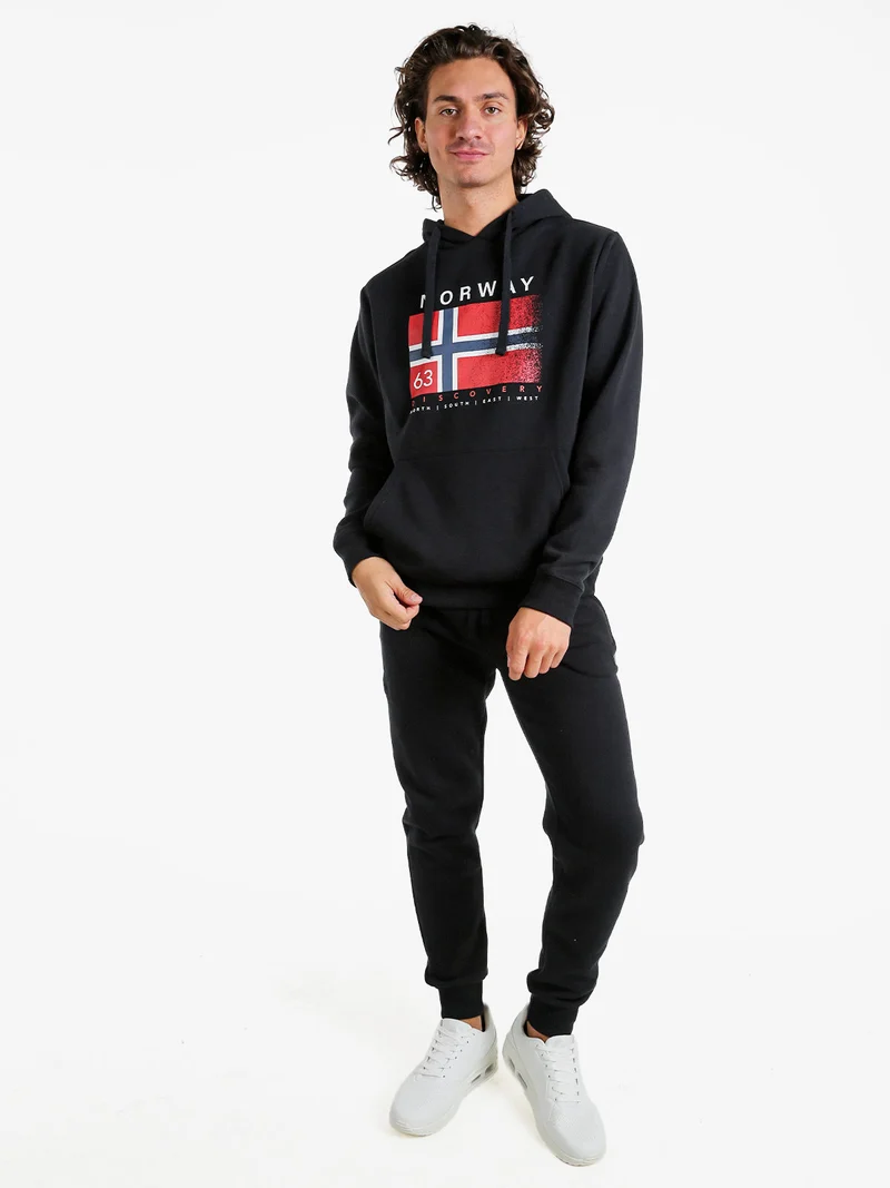 Felpa da uomo con cappuccio - nero