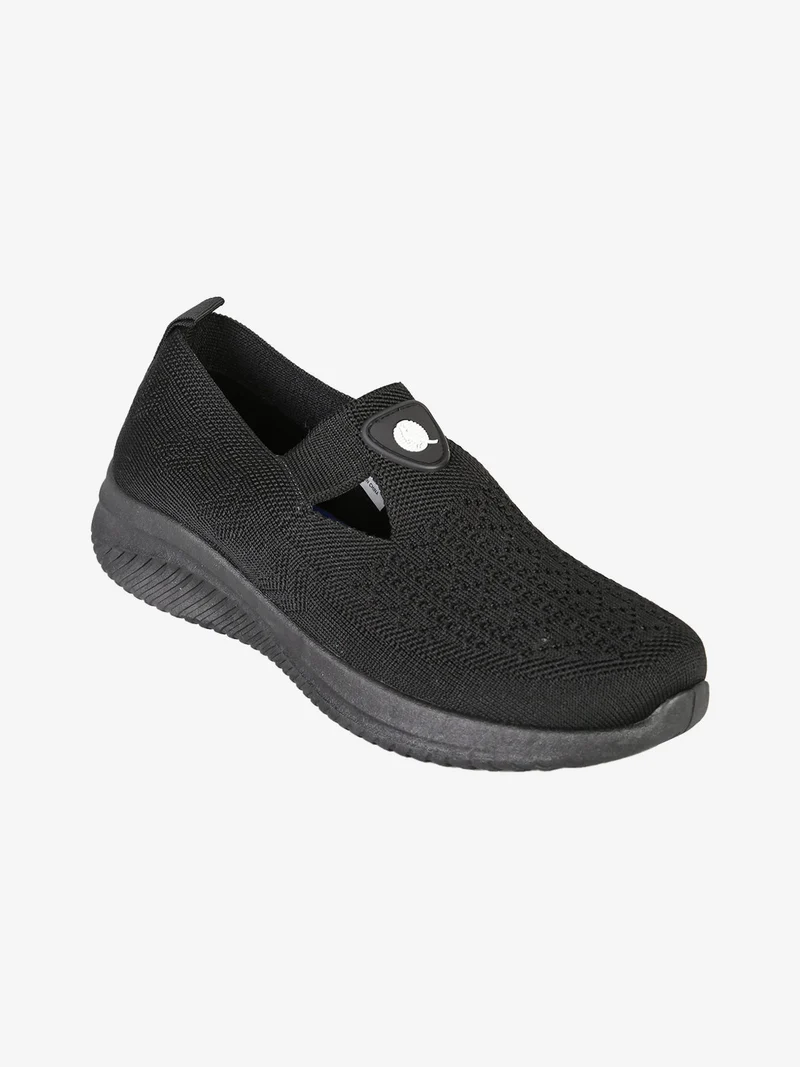Scarpe slip on da donna con zeppa - nero