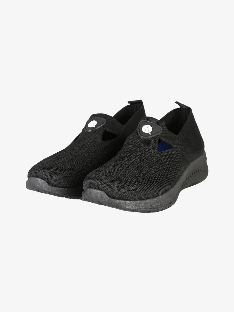 Scarpe slip on da donna con zeppa - nero