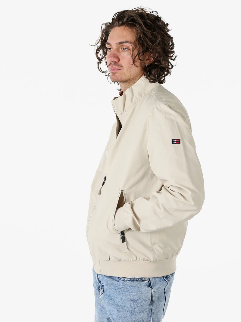 Giacca a vento da uomo con zip - beige