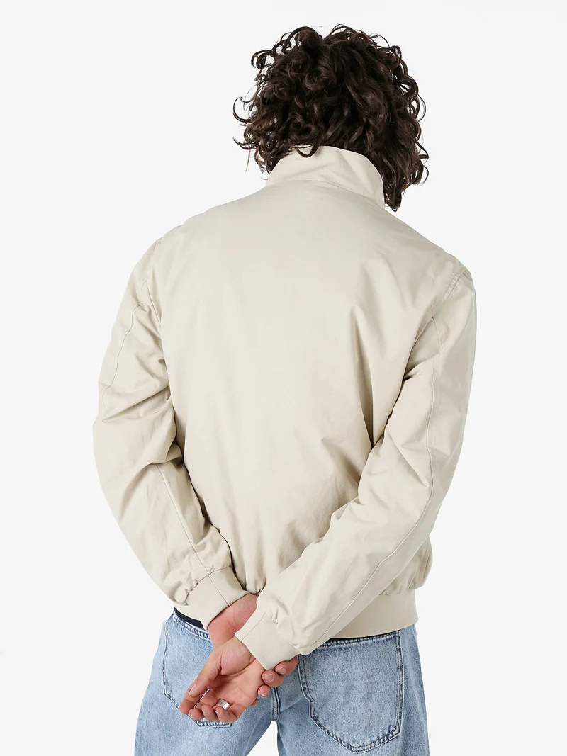 Giacca a vento da uomo con zip - beige