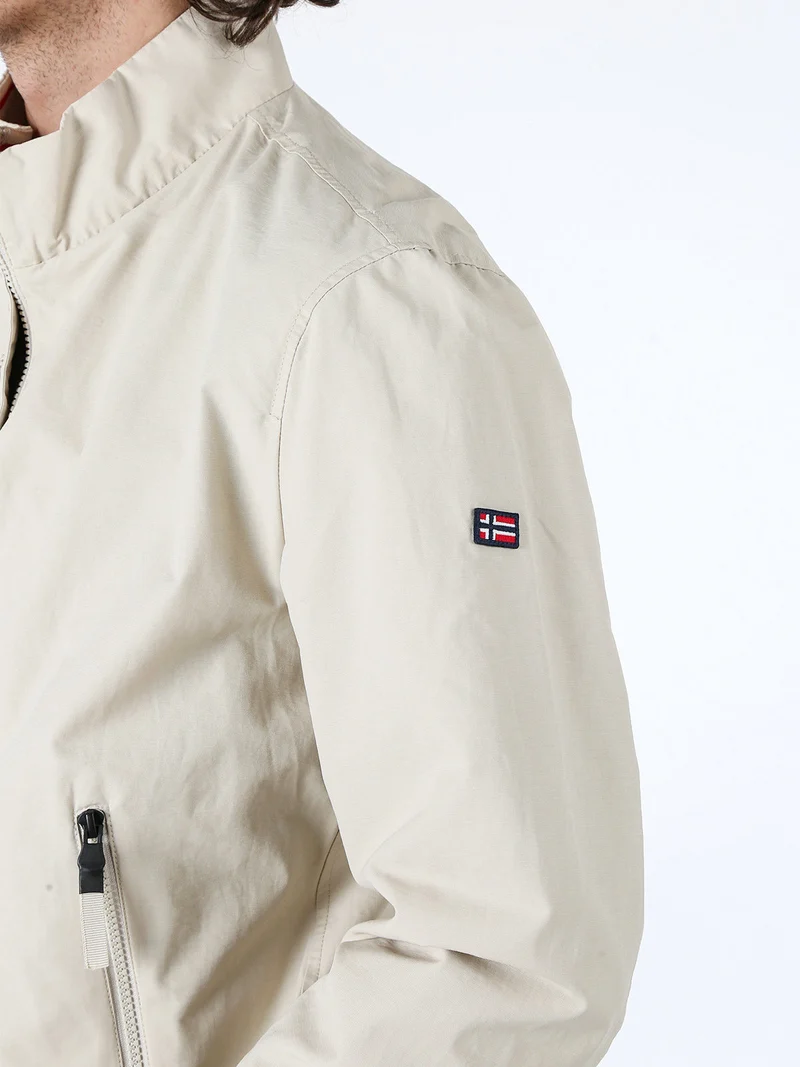 Giacca a vento da uomo con zip - beige
