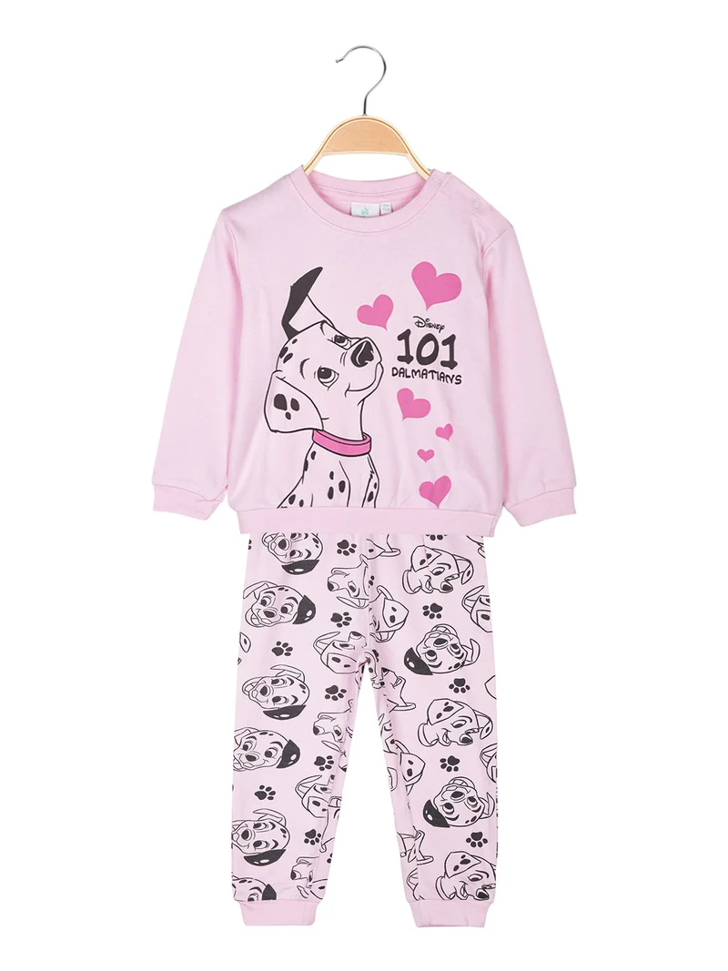 Pigiama lungo da neonata in cotone - rosa