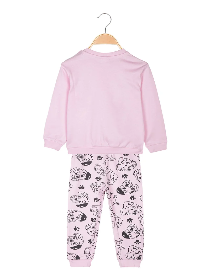 Pigiama lungo da neonata in cotone - rosa