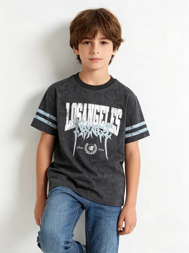 T-shirt bambino in cotone - antracite
