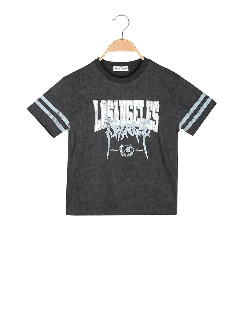 T-shirt bambino in cotone - antracite