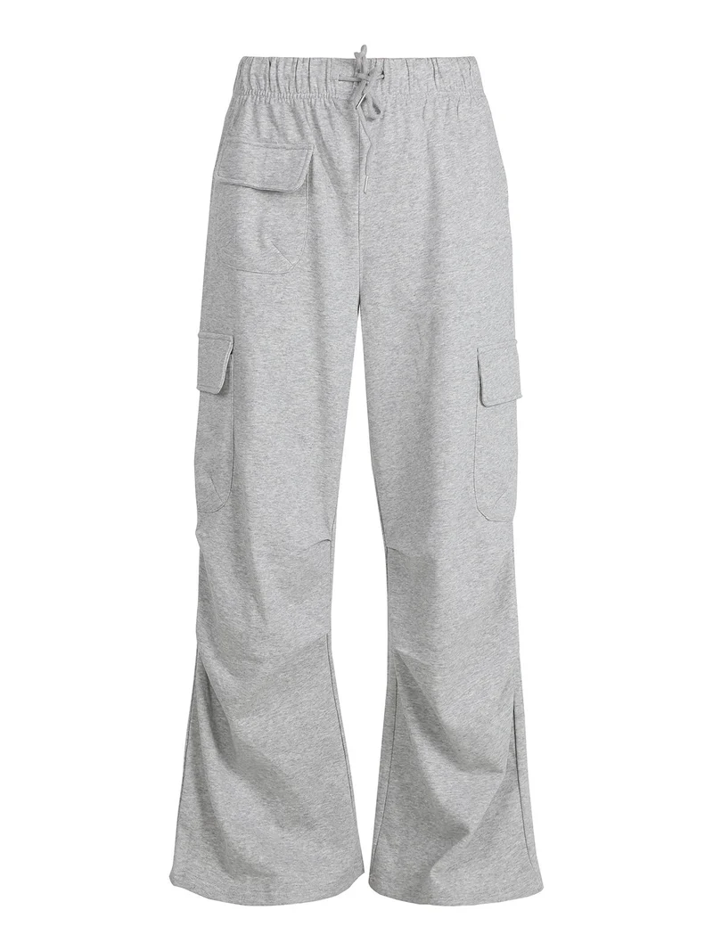 Pantaloni donna in felpa con tasconi - grigio