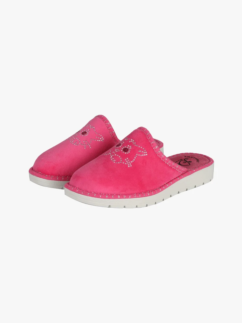 Pantofole donna in tessuto scamosciato - fucsia