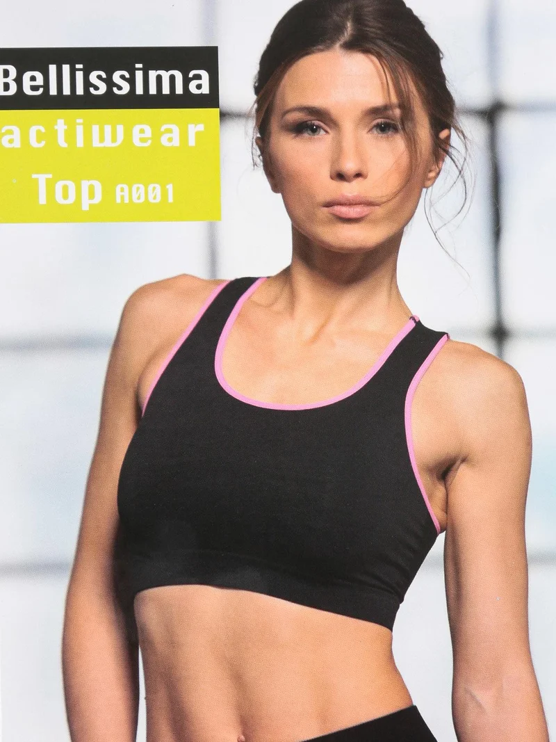 Top sportivo in microfibra - nero