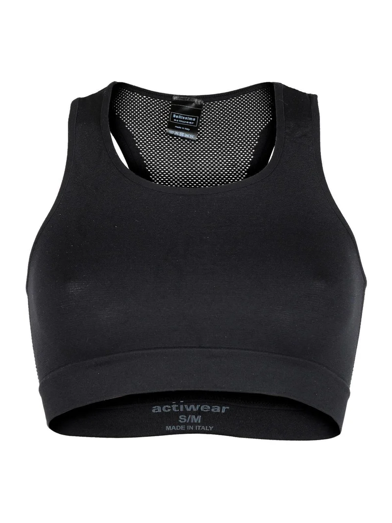 Top sportivo in microfibra - nero