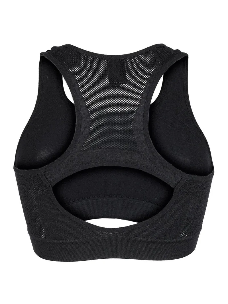 Top sportivo in microfibra - nero