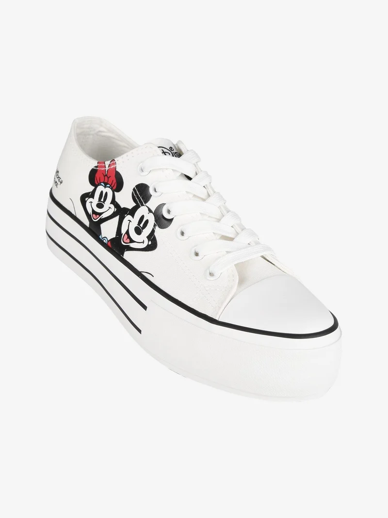 Minnie e Topolino Sneakers basse donna con platform - bianco