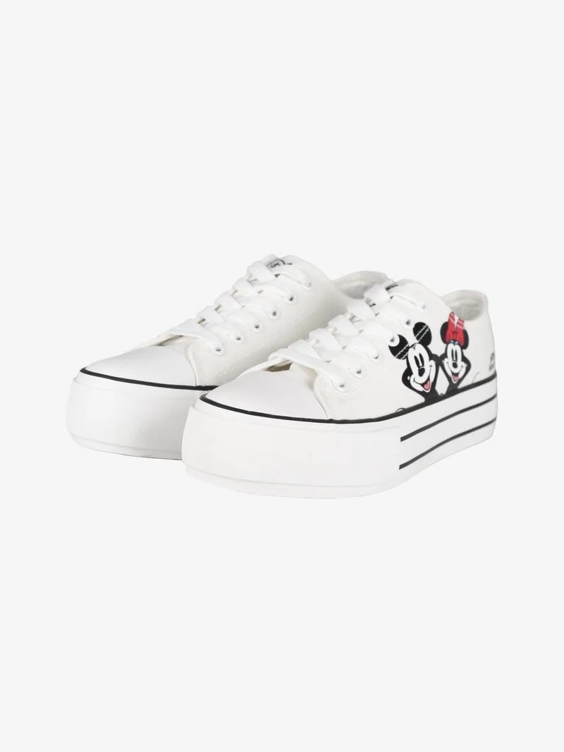 Minnie e Topolino Sneakers basse donna con platform - bianco