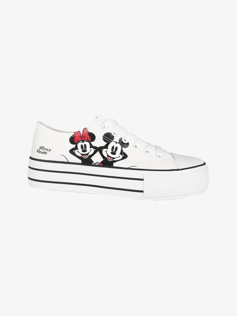 Minnie e Topolino Sneakers basse donna con platform - bianco