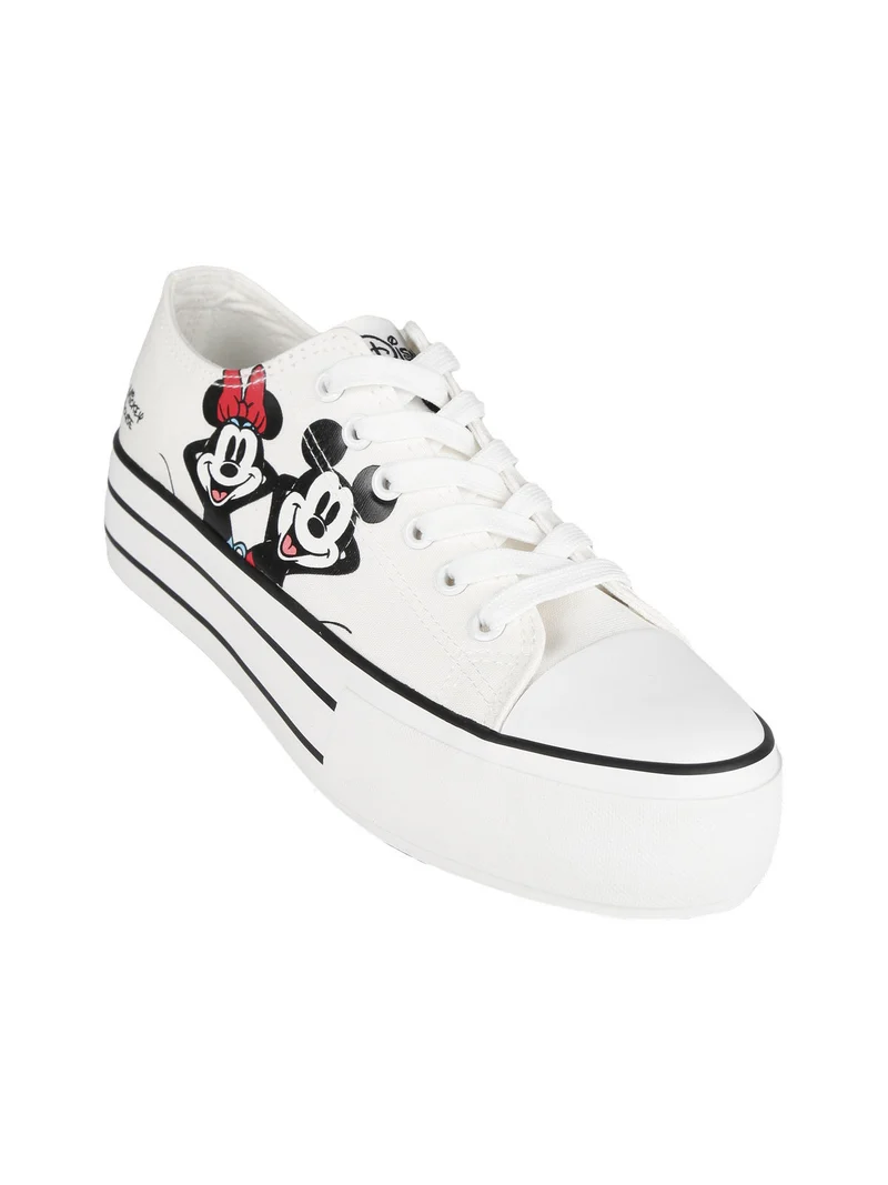 Minnie e Topolino Sneakers basse donna con platform - bianco