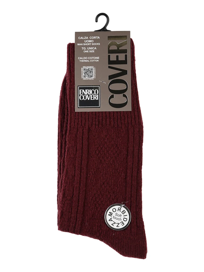 Calze corte da uomo morbide in caldo cotone - bordeaux