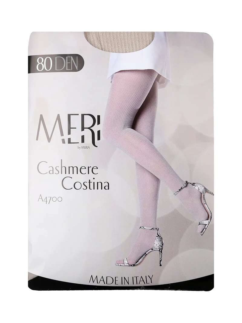 Collant Cashmere a costina 80 denari - beige