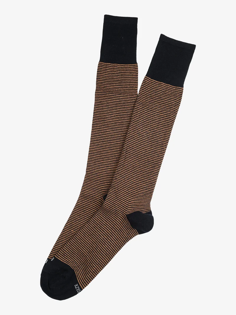 Calze lunghe rigate da uomo in caldo cotone - cammello