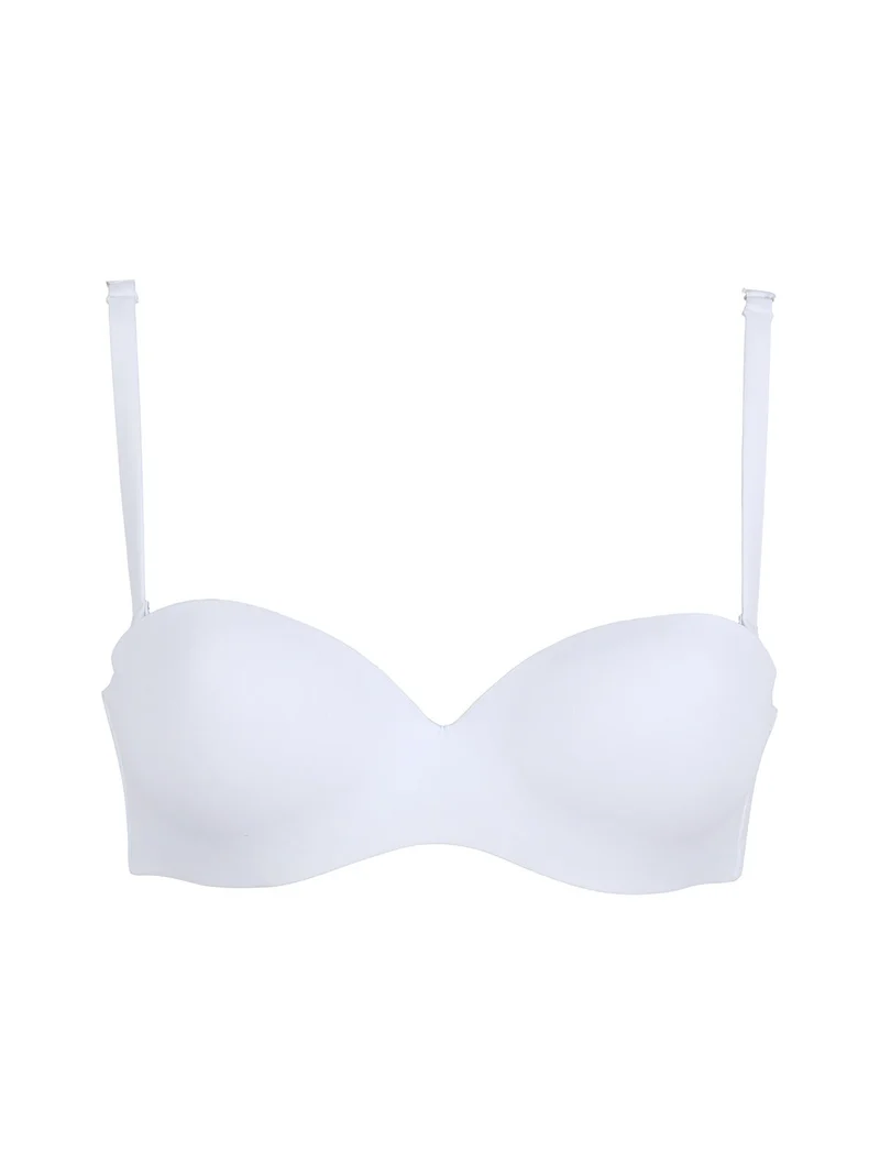 ANNA Reggiseno a fascia imbottito coppa B con ferretto - bianco