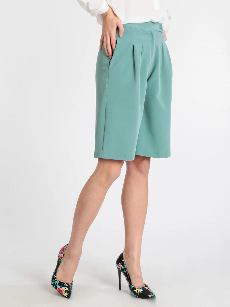 Shorts donna a vita alta - acqua marina