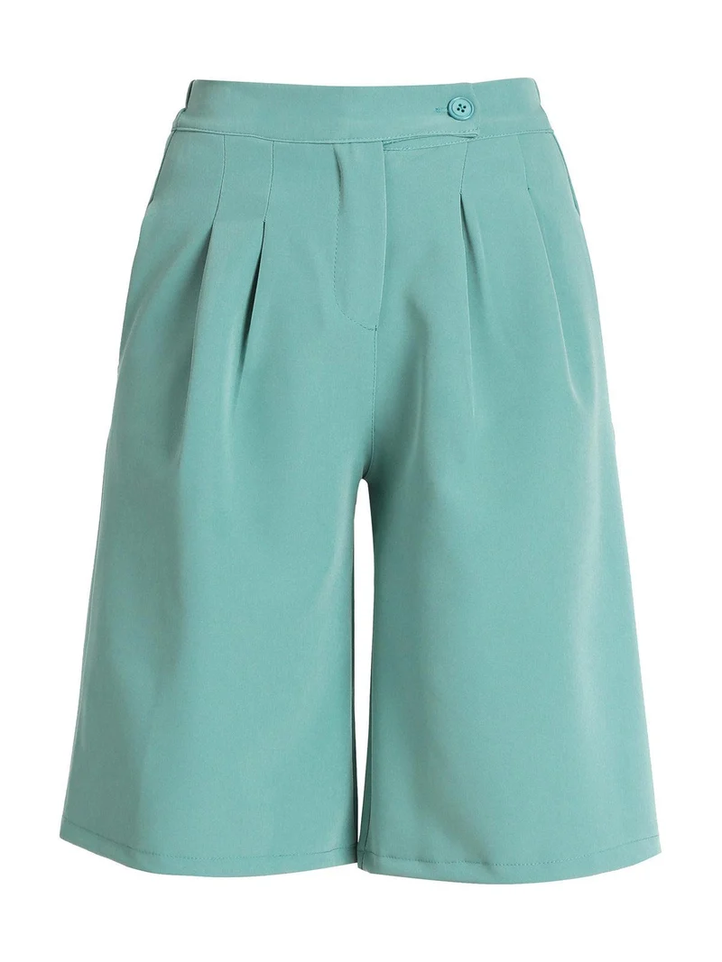 Shorts donna a vita alta - acqua marina