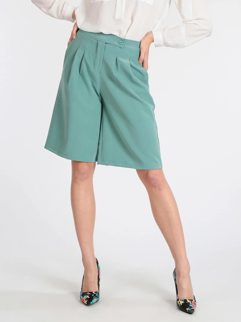 Shorts donna a vita alta - acqua marina