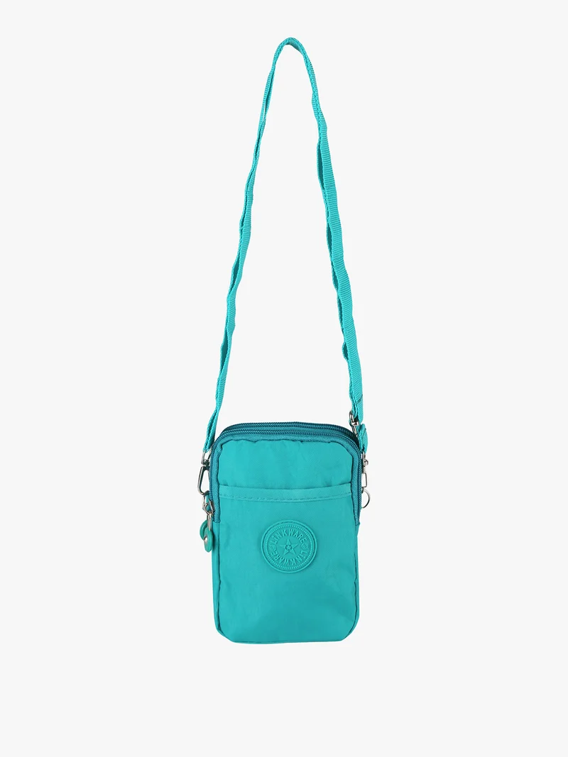 Mini borsello da donna a tracolla in nylon - turchese