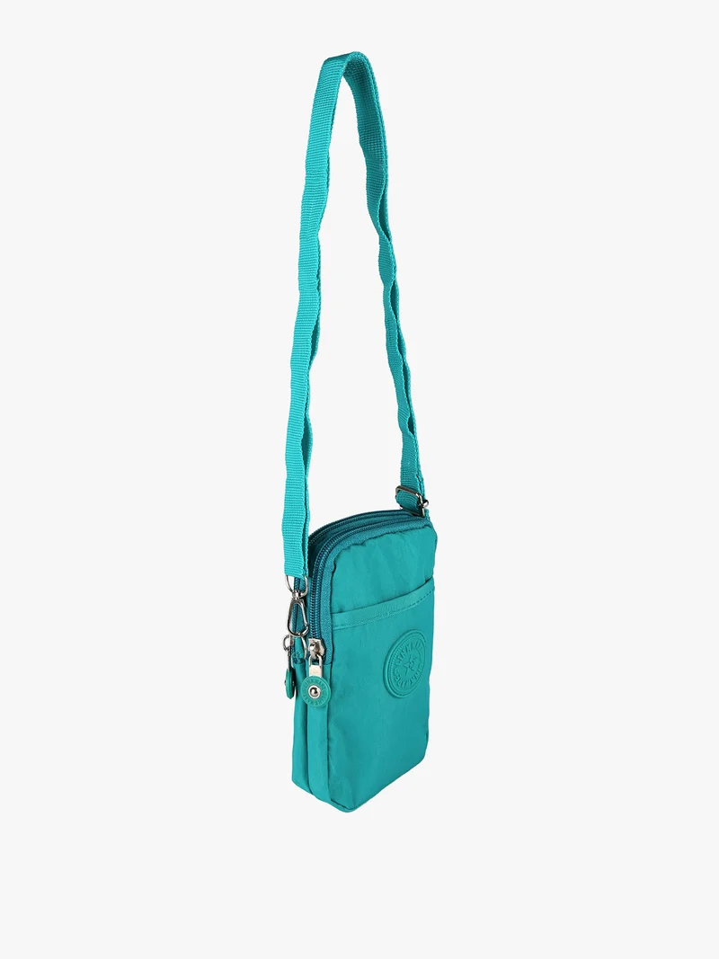 Mini borsello da donna a tracolla in nylon - turchese