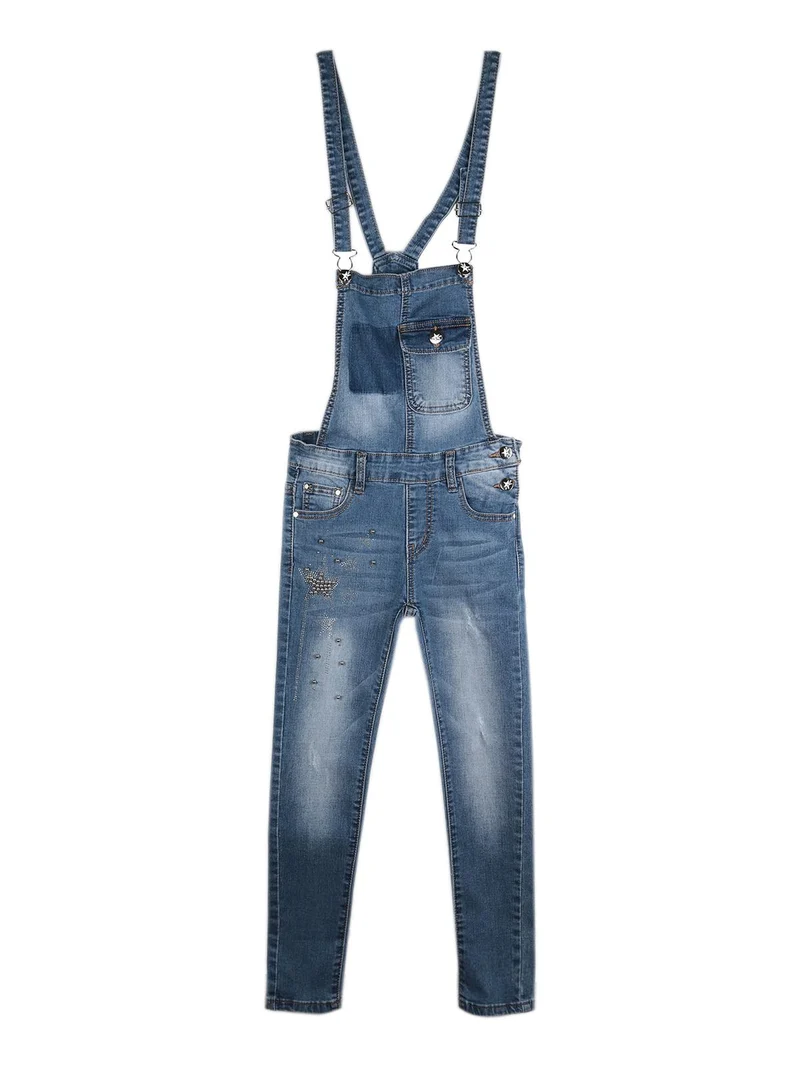 Salopette di jeans con borchie - jeans