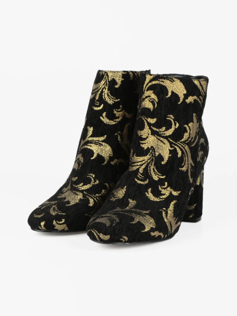 Stivaletti donna con stampe - nero