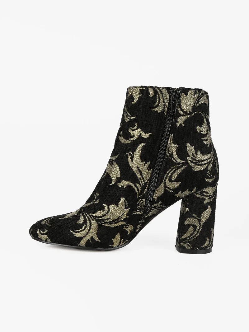 Stivaletti donna con stampe - nero