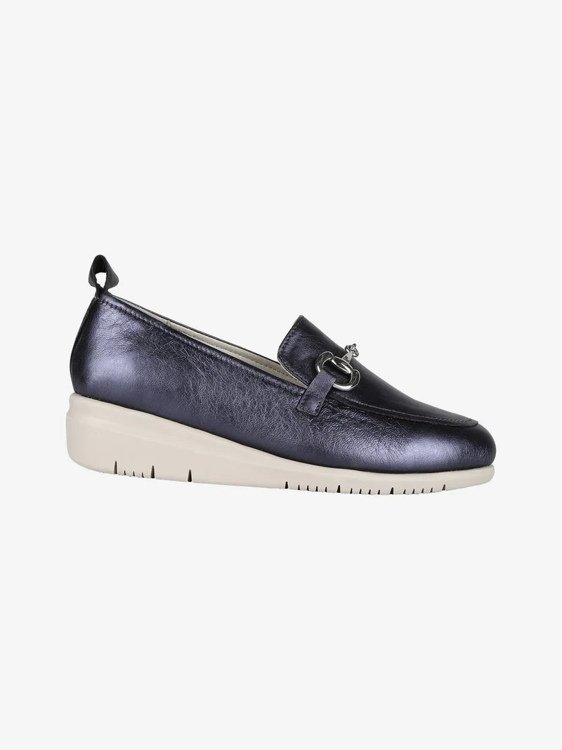 Mocassini in pelle donna - blu scuro