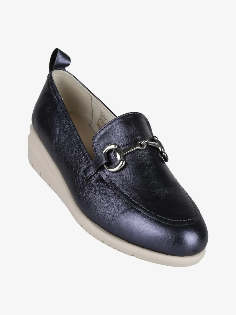 Mocassini in pelle donna - blu scuro