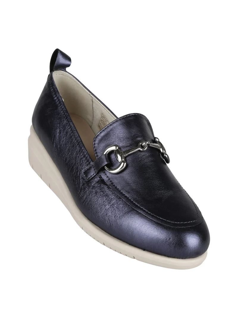 Mocassini in pelle donna - blu scuro