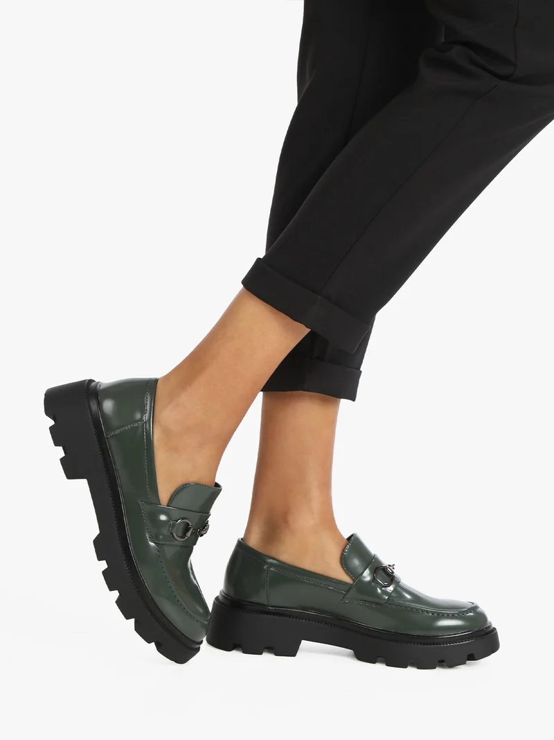 Mocassini donna in vernice - verde
