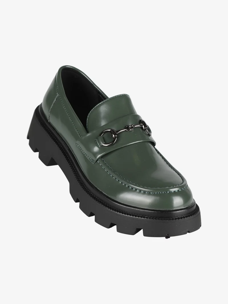 Mocassini donna in vernice - verde