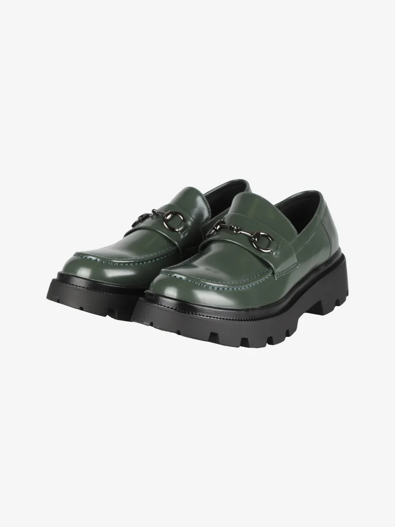 Mocassini donna in vernice - verde
