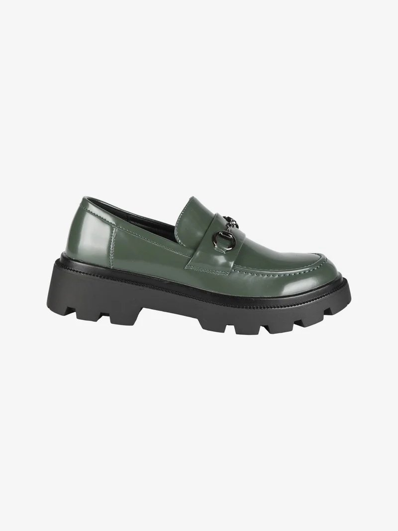 Mocassini donna in vernice - verde